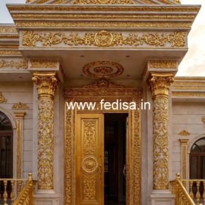 Hotel Elevation Design with Decorative Architectural Lines No-3791
