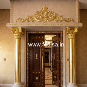 Hotel Main Entrance Gate Design with Decorative Panels No-4237