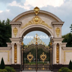 Elegant Hotel Main Gate Design with Artistic Finish No-4274