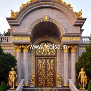 Hotel Main Gate Design with Decorative Metalwork No-4280