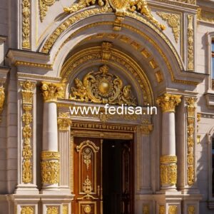 Elegant Hotel Gate Design with Brass Detailing No. 4286