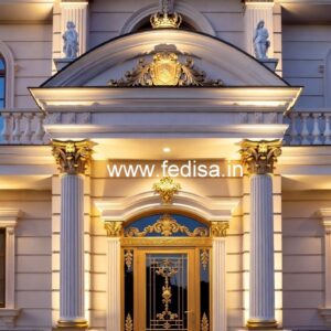 Grand Hotel Elevation Design with Elegant Detailing No-4324