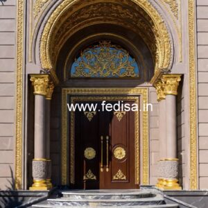 Hotel Elevation Design with Artistic Architecture No-4332