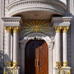 Stylish Hotel Exterior Elevation with Glass Finish No-4348