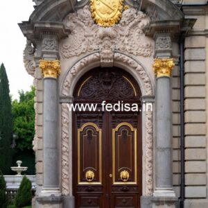 Hotel Elevation Design with Decorative Architectural Lines No-4391