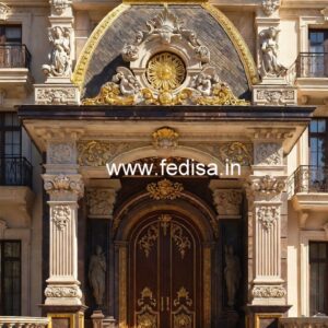 Modern Hotel Exterior Elevation with Luxury Appeal No-4611