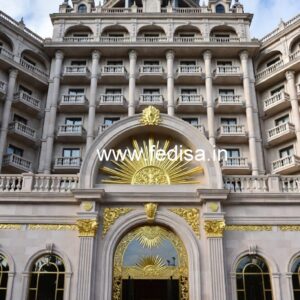 Luxury Resort Front Elevation with Glass No-4709