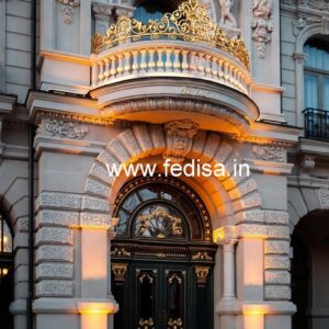 Luxury Hotel Front Design with Elegant Features No-4758