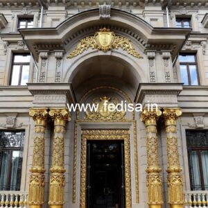 Modern Luxury Hotel Exterior with Stone Finish No-4762