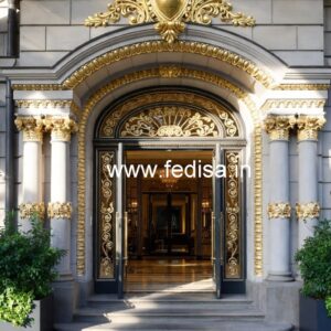 Modern Luxury Hotel Exterior with Elegant Lines No-4783