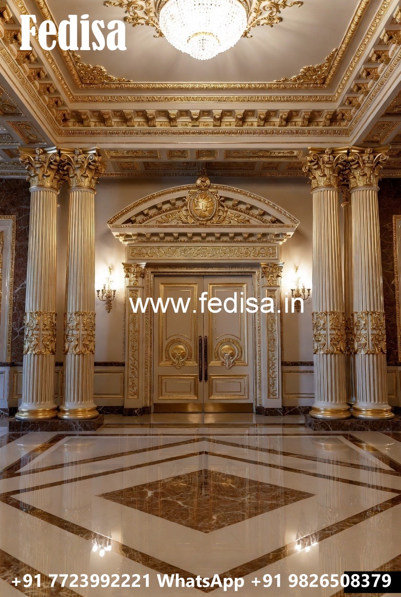 Hotel Entrance Gate Design with Marble and Brass No-4828