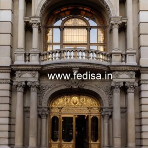 Hotel Main Entrance Gate Design with Decorative Panels No-4837