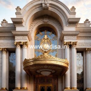 Hotel Entrance Gate Design with Wooden Elements No-4851
