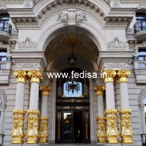 Hotel Main Gate Design with Decorative Metalwork No. 4880