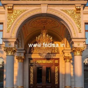 Hotel Entrance Gate Design with Elegant Landscaping No-4882