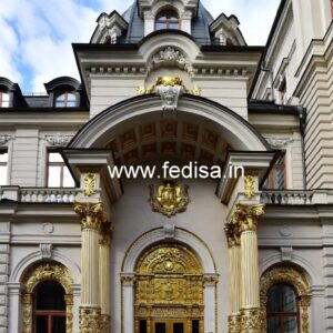 Elegant Hotel Gate Design with Brass Detailing No-4886