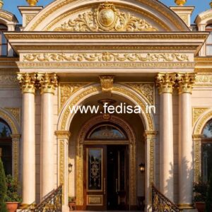 Luxury Hotel Front Gate Design with Glass Panels No-4889
