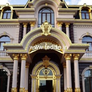Hotel Entrance Gate Design with Luxury Decor Elements No-4891