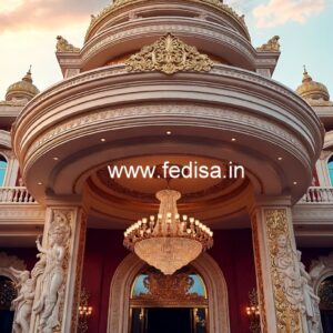 Hotel Elevation Design with Glass and Lighting No-4911