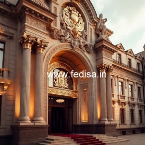 Hotel Elevation Design with Premium Exterior Finish No-4918