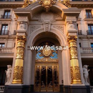 Hotel Front Elevation Design with Modern Architecture No-4920