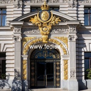 Modern Hotel Elevation Design with Marble Finish No-4934
