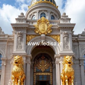Hotel Elevation Design with Stone Cladding Style No-4954