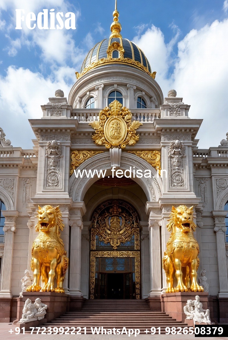 Hotel Elevation Design with Stone Cladding Style No-4954