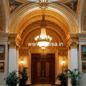 Hotel Elevation Design with Elegant Entrance No-4958