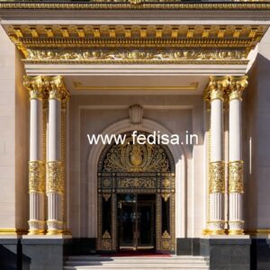 Elegant Hotel Exterior Design with Glass Panels No-4979
