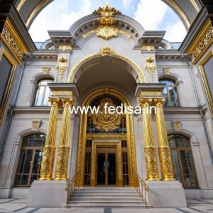 Modern Hotel Exterior Elevation with Luxury Appeal No-5211