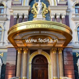 Luxury Hotel Elevation Ideas with Glass Finish No-5293