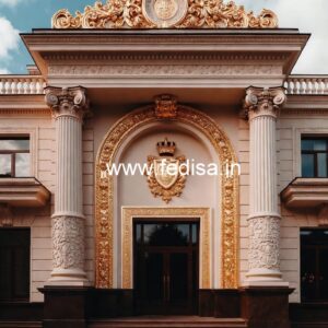 Stylish Luxury Resort Front Elevation No-5299