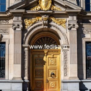 Luxury Hotel Elevation Design with Marble Texture No-5321
