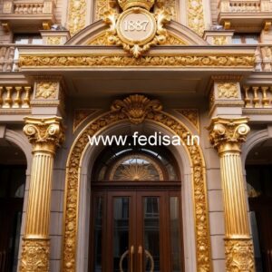 Luxury Hotel Front View with Elegant Lighting No-5350
