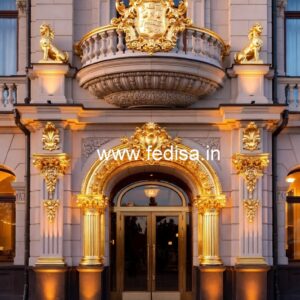 Hotel Entrance Gate Design with Brass and Glass Finish No-5410