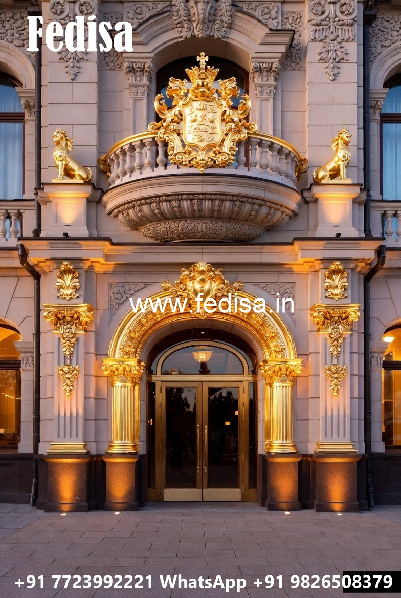 Hotel Entrance Gate Design with Brass and Glass Finish No-5410