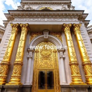 Hotel Entrance Gate Design with Wooden Elements No-5451
