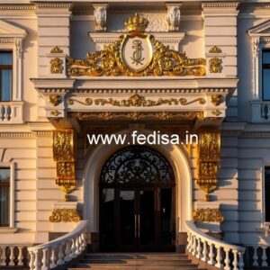 Hotel Entrance Gate Design with Artistic Patterns No-5454