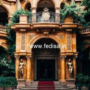 Hotel Main Gate Design with Decorative Metalwork No-5480