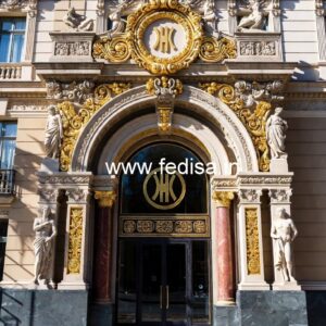 Hotel Entrance Gate Design with Elegant Landscaping No-5482