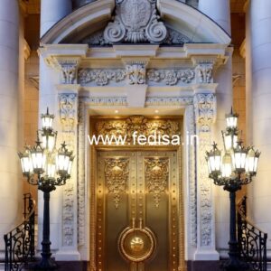 Luxury Hotel Front Gate Design with Glass Panels No-5489