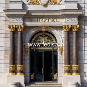 Hotel Elevation Design with Glass and Lighting No-5511