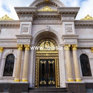 Hotel Exterior Elevation Design with Contemporary Appeal No-5515
