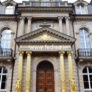Hotel Elevation Design with Artistic Architecture No-5532