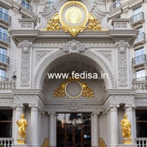 Hotel Building Elevation Design with Modern Appeal No-5539