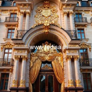 Hotel Elevation Design with Elegant Entrance No-5558