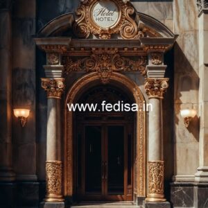 Luxury Hotel Front Elevation with LED Effects No-5581