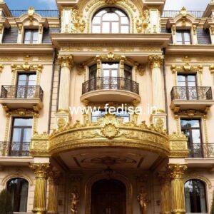 Contemporary Hotel Elevation Design with Lighting Effects No-5593