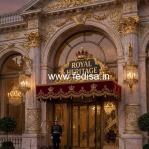 Stylish Hotel Exterior Elevation for Resorts No-5595